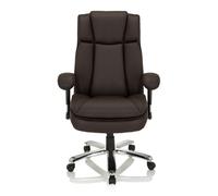 HJH Office 691011 Sedia da Ufficio Girevole BUILDER XXL I Similpelle Marrone Scuro, Sedia da scrivania, Portata massima 180kg, resistente