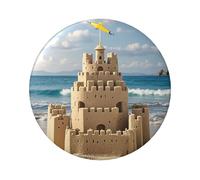 Building A Sandcastle, 1 pezzo, 6,1 cm, rotondo, spilla in metallo con foto personalizzate, kit per bricolage, progetti fai da te per feste natalizie