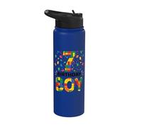 Building Block Building Block per il 7° compleanno del bambino di 7 anni Stainless Steel Insulated Water Bottle