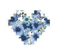 Building Block Puzzle Blooming Blue Daisy Puzzle di blocchi di mattoni personalizzati per adulti Mattoni da costruzione Puzzle 3D Blocchi di cuore Puzzle Mattoni Novità Mattoni Puzzle per la