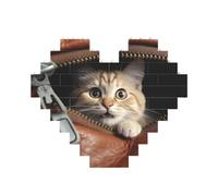 Building Block Puzzle Cat sbircia fuori dalla tasca in pelle con cerniera Puzzle di mattoni personalizzati per adulti Mattoni da costruzione Puzzle 3D Cuore Blocchi Puzzle Mattoni Novità Mattoni