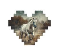 Building Block Puzzle Cavallo che corre nel campo Puzzle di mattoni personalizzati per adulti Mattoni da costruzione Puzzle 3D Blocchi di cuore Puzzle Mattoni Novità Mattoni Puzzle per la decorazione