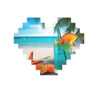 Building Block Puzzle Cocktail tropicale con stella marina Puzzle di mattoni personalizzati per adulti Mattoni da costruzione Puzzle 3D Blocchi di cuore Puzzle Mattoni Novità Mattoni Puzzle per la