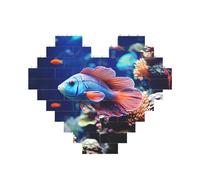 Building Block Puzzle Coral Reef Fish Aquarium Puzzle di mattoni personalizzati per adulti Mattoni da costruzione Puzzle 3D Blocchi di cuore Puzzle Mattoni Novità Mattoni Puzzle per la decorazione