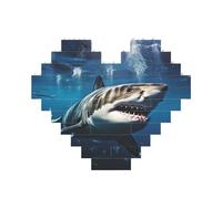 Building Block Puzzle Grande Squalo Bianco Personalizzato Blocco di Mattoni Puzzle per Adulti Costruire Mattoni Puzzle 3D Cuore Blocchi Puzzle Mattoni Novità Mattoni Puzzle per Decorazione Domestica