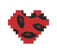 Building Block Puzzle Labbra rosse e nere Puzzle di mattoni personalizzati per adulti Mattoni da costruzione Puzzle 3D Blocchi di cuore Puzzle Mattoni Novità Mattoni Puzzle per la decorazione