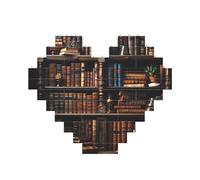 Building Block Puzzle Libri sulla libreria Puzzle di mattoni personalizzati per adulti Mattoni da costruzione Puzzle 3D Blocchi di cuore Puzzle Mattoni Novità Mattoni Puzzle per la decorazione