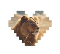 Building Block Puzzle Prairie Lion Puzzle di mattoni personalizzati per adulti Mattoni da costruzione Puzzle 3D Blocchi di cuore Puzzle Mattoni Novità Mattoni Puzzle per la decorazione domestica