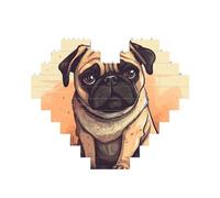 Building Block Puzzle Pug Cartoon Personalizzato Mattone Block Puzzle per Adulti Mattoni da Costruzione Puzzle 3D Cuore Blocchi Puzzle Mattoni Novità Mattoni Puzzle per Decorazione Domestica Regalo