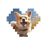 Building Block Puzzle Running Corgi Puzzle di mattoni personalizzati per adulti Mattoni da costruzione Puzzle 3D Blocchi di cuore Puzzle Mattoni Novità Mattoni Puzzle per la decorazione domestica