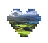 Building Block Puzzle Scenic Hawaii Golf Tropicale Personalizzato Mattone Block Puzzle per Adulti Mattoni da Costruzione Puzzle 3D Cuore Blocchi Puzzle Mattoni Novità Mattoni Puzzle per Decorazione