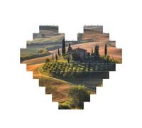 Building Block Puzzle Toscana Paesaggio Albero Paesaggio Fattoria Personalizzato Blocco di Mattoni Puzzle per Adulti Mattoni da Costruzione Puzzle 3D Cuore Blocchi Puzzle Mattoni Novità Mattoni Puzzle
