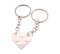 Building Blocks Key Chain Love Couple Keychain Multi-color Creative Key Chain Couple GiftWhite
