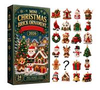 Building Brick Christmas Calendar 2026, 24 Day Mini Figurine Set | 4 Mini Collectible Figures Bring Daily Holiday Charm To Window, Door, Mantel, Or Tree Display