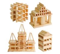 Building In Legno Da 100 Pezzi - Giocattoli Per Costruzione In Legno Naturale, Strumenti Educativi Per Sviluppare Creatività E Messa A Fuoco | Giocattoli Per Bambini, Set Di Giochi Impilati Per L'asil
