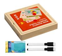 Building In Legno Magnetico - Set Di Giochi Educativi Da 22,5 Cm Con Carte | 220 Pezzi Di Gioco Cubo Tangram Magnetico In Legno | Giocattolo | Formazione Logica Per Bambini Da 3 Anni