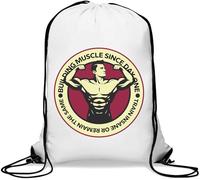 Building Muscle Since Day One Train Insane or Remain The Same Bodybuilder Flex Gym Sack Casual Drawstring Bag Bianco