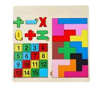 Building puzzle in legno 3 in uno Building Digital Tetris Aggiunta, Sottrazione, moltiplicazione e divisione Coordinamento per gli occhi della formazione