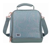 BUILT The Mindful Insulated Lunch Bag, Polyester, Grey/Light Pink, 18.5 x 24 x 26 cm Borsa Termica per Il Pranzo con Design, Poliestere Eva, Grigio/Rosa Pal, L