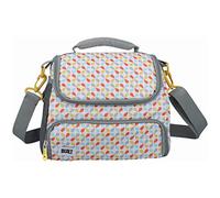 Built Borsa Termica per Il Pranzo con Design The Stylist, Poliestere, Grigio/Bianco, 11.5 x 17 x 24 cm