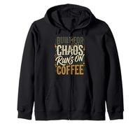 Built for Chaos Runs On Coffee Produttività della Caffeina Felpa con Cappuccio