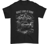 Built Like A Serbatoio Palestra Bodybuilding Formazione Uomo T-Shirt 100% Cotone