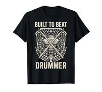 Built To Beat Drummer Vintage Rullante Hardware Shield Art Maglietta