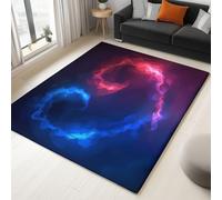 Buio Tappeto Flanella Antiscivolo Lavabile Facile da Pulire per Camera Da Letto Ingresso 120 x 180 cm, Astratto Fantasy Amore Stampa Tappeto Morbido Confortevole
