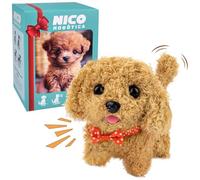 Bukbas Robot Dog, My Realistic Robot Puppy, Robot cani che agiscono come cani veri, giocattolo interattivo per cani di peluche regalo per adulti amanti degli animali domestici, camminare, abbaiare