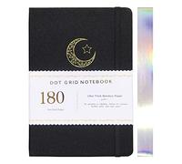 BUKE Bullet Dotted Journal,A5 Dot Grid Notebook Moon, carta di bambù 180 gsm, copertina rigida impermeabile, 160 punti Grid Pages, 5,7 x 8,2 pollici Drawing BUJO(BKF-11)
