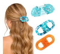Bukecagif Fermagli Magnetici per Capelli Donna, 2 Pezzi Fermagli Smart Magnetici, Fermagli Resistenti senza Cuciture come Accessori Comodi per Capelli (Blu + Arancione)