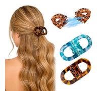 Bukecagif Haarclips Damen, 2 pezzi Smart Fermagli per Capelli Magnetici, Fermagli per Capelli Forti per Donne come Accessori per Capelli Senza Cuciture e Comodi (Fantasia Leopardata + Blu)