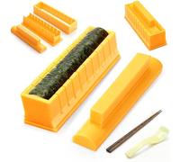 Bukecagif Sushi Maker, Set per Sushi, Formine per Onigiri Come Accessorio per Sushi Fatto in casa, Set di Forme (Cornice, Base e Coperchio) con Cucchiaio per Riso e Bacchette