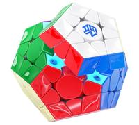 Bukefuno Megaminx MagLev UV V2 Speed Magic Cube Puzzle 120 magneti Megaminx Pentagonal Speed Cube magnetico senza adesivo rivestimento UV Base grigia