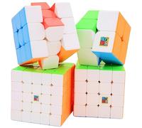 Bukefuno MoYu Meilong 2 x 2 3 x 3 4 x 4 5 x 5 velocità cubo magico set di puzzle senza adesivo Speedcubing bundle 2 x 2 3 x 3 4 x 4 x 4 5 x 5 x 5 puzzle cubi puzzle