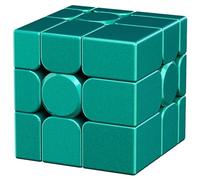 Bukefuno moyu Mirror Cube V2 M UV 3x3 verde magnetico cubo magico puzzle 3x3x3 MFJS Mirror V2 magneti irregolari senza adesivi Speed Magic Cube (versione verde a specchio UV rivestito)