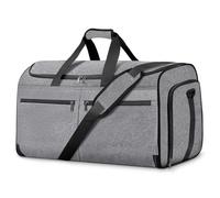 Bukere - Borsone da viaggio convertibile con scomparto per scarpe, impermeabile, 2 in 1, per uomo e donna, Grigio, Borsa porta abiti da viaggio