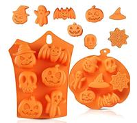 Bukezudang Moule à pâtisserie en silicone 2 pièces, Moule en silicone pour Halloween, Moule en silicone pour citrouille d'Halloween, Pour les gâteaux, Halloween et autres moules à pâtisserie