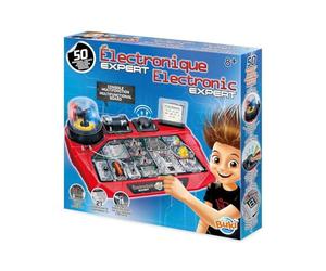 Buki - Elettronica Esperto, 7160 | STEM Science Kit, 50 Circuiti e Componenti, Resistori, Diodi, LED, Interruttori e Luci Rotanti, Senza Saldatura