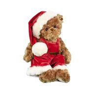 Bukowski Design Ab, Christmas Mavi, Orsetto di Peluche con Salopette e Cappello Rosso Natalizio, (Altezza 35 centimetri)