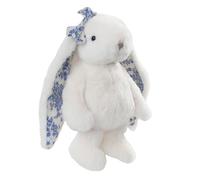 Bukowski Design AB Sweet Pretty, Coniglietta di Peluche con Fiorellini nelle Orecchie e Fiocchetto in Tesdta, Altezza 25cm (Bianco)