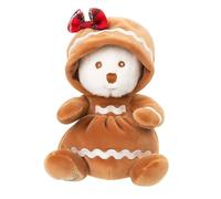 Bukowski Ziggy Gingerbread, Orsetto di Peluche Bianco vestito da Pan di Zenzero, Design AB, Altezza 15cm (Fiocchetto in Testa)