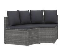 BUKSCYJS Divani da giardino, divano letto, mobili da giardino, 2 pezzi, in polyrattan, grigio, per cortili, terrazze, piscine, balconi, verande o giardini