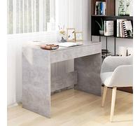 BUKSCYJS Scrivania,Scrittoio Con Ripiani A Sinistra O Destra,Scrivania Angolare Con Cassetti Adatto Per Studio, Camera Da Letto, Soggiorno Grigio Cemento 101x50x76,5 Cm In Truciolato