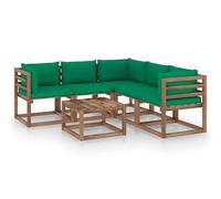BUKSCYJS Sedia a dondolo, per esterni, da campeggio, 6 pezzi, in pino verde, adatto per giardino, terrazza, soggiorno, ufficio, esterno