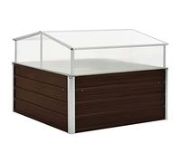 BUKSCYJS Serra,Fioriere Da Giardino Per Orto,Vaso Da Esterno Adatto Per Giardino, Cortile, Interno, Balcone, Esterno Marrone 100x100x85 Cm In Acciaio Zincato