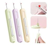 BUKYCAT 3 Pezzi Needle Threader, Automatic Needle Threaders for Hand Sewing, 2-in-1 Needle Threader & Seam Ripper Tool, Infila Ago 2 in 1 per Cucito a Mano Lavori a Maglia Punto Croce Quilting