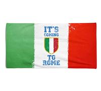 Bulabadoo Asciugamano Telo Mare Italia Campione d'Europa - It's Coming To Rome -telo mare Italia 2021 - Forza Italia - Asciugamano Calcio - Telo Mare Nazionale Italiana - Idea Regalo Uomo