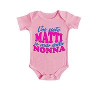 Bulabadoo Body da neonato Femminuccia - Voi Siete Matti! - Io Vado dalla Nonna! - Body Simpatici e Divertenti - Body Neonato Nonna - Body da neonato - Body Neonato Manica Corta - idea regalo