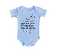 Bulabadoo Body da neonato Sono la prova che Papà non gioca ai Videogames tutto il giorno - Body Simpatici e Divertenti - Body da neonato Festa del Papà - Body Neonato Manica Corta - idea regalo